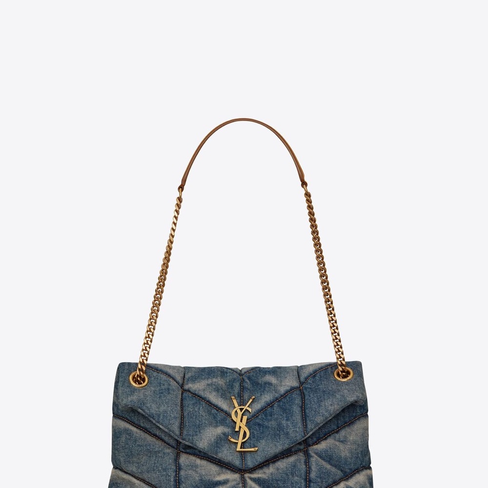 Authentic YSL Small Denim Puffer Bag - Picture 5 of 14